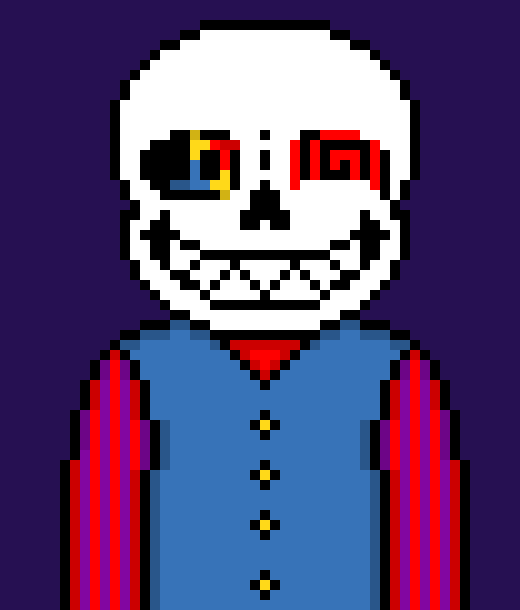 [0ae1f1] *smiles sadistically and picks up Sans by his shirt* hello again little child