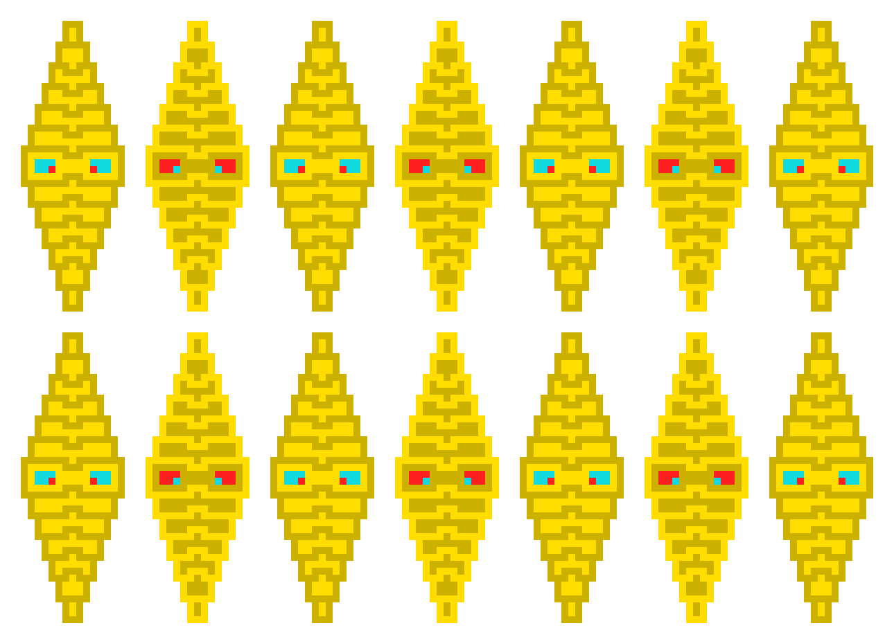 [9664c4] the fourteen saints of valor pixel art