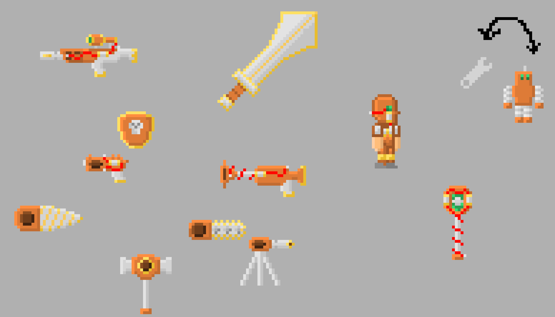 [9664c4] Terraria Steampunk armor, weapons, and tools