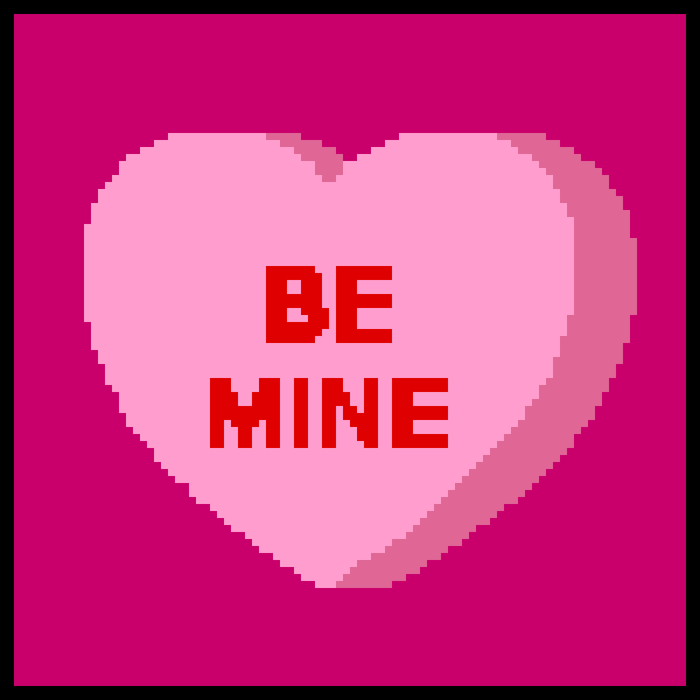 [6200ba] Pink "Be Mine Candy Heart (Boarder)