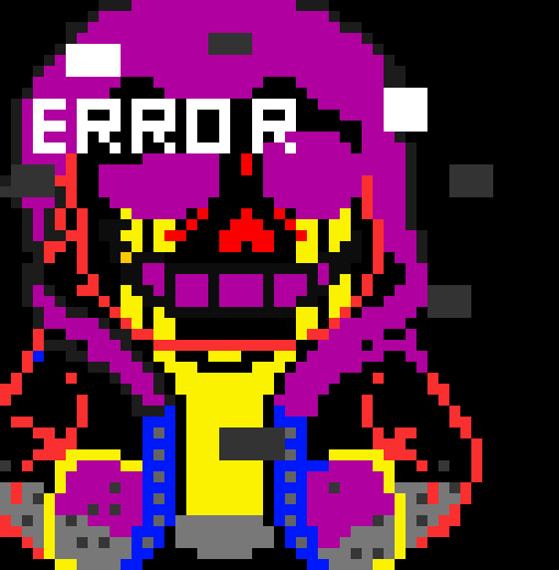 [450a4c] dustale error sans: so what else can i do [summons gaster blasters but they have strings in between the eyes] ooo