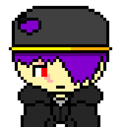 [5b2f3e] Purple haired, Holed Hat, Edgy scar, Skull necklace. yup that's me... CV