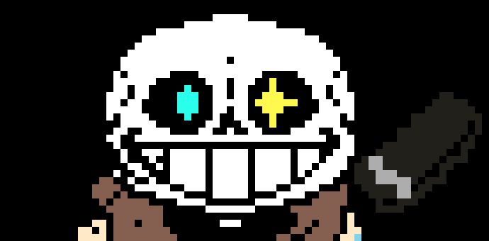 [b7d2ef] Sans: *the  vile had hit his face, it seemed to have worked*