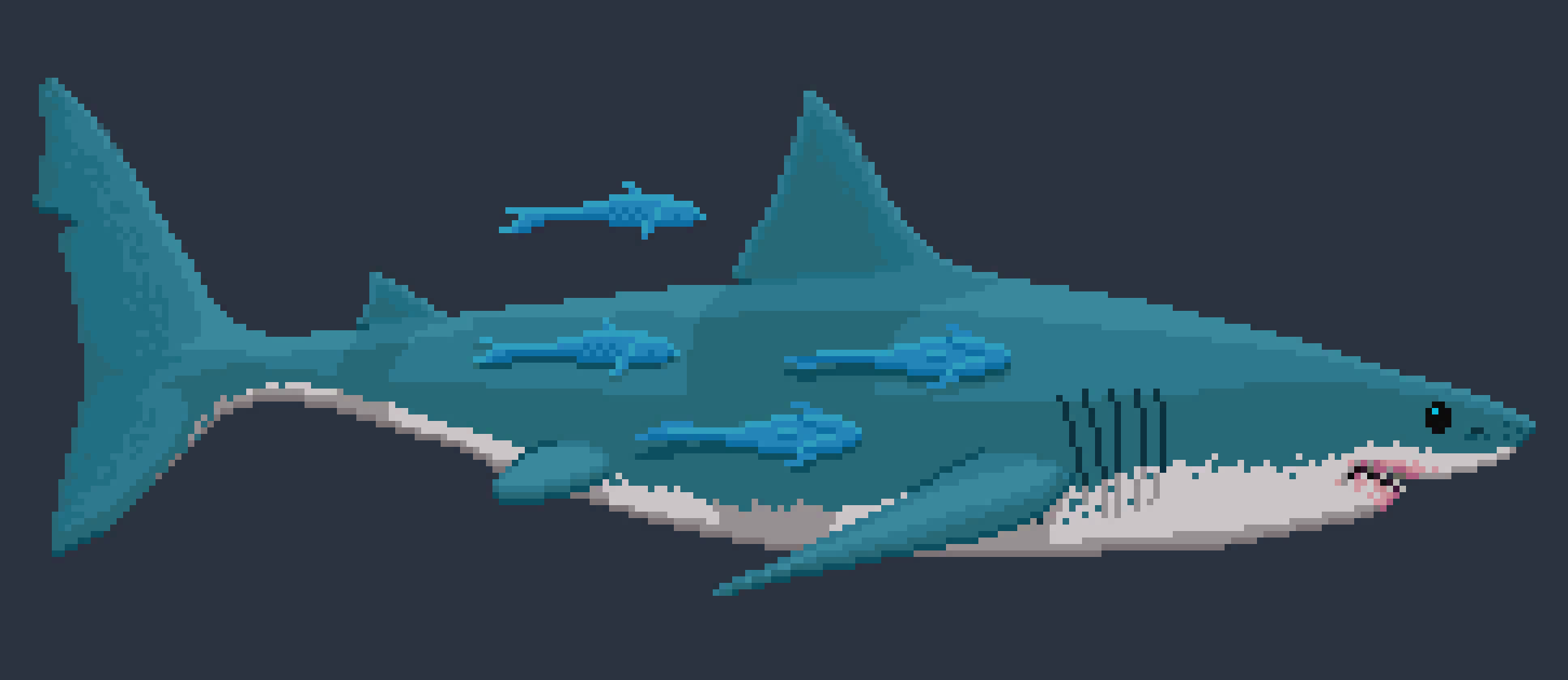 [4a2a29] -[ The gigantic Shark starts speeding at the Tiger, but is... well.... Dissapointingly slow..