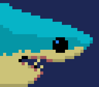 [61341e] -{The shark, That just smelled  H O O M A N  wants to go and investigate, so it grabs squishy by the leg and they plip plop to the forest}-