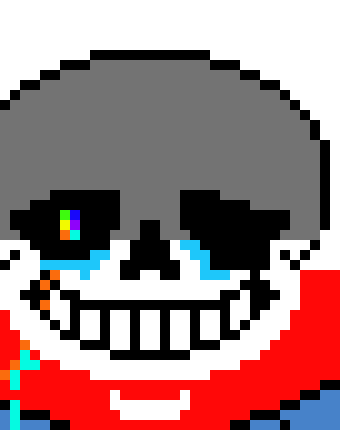 [401102] *uses kindness shield and spawns 100000000 blasts nd traps comic with blue bones and fires the blasters-SAD SANS