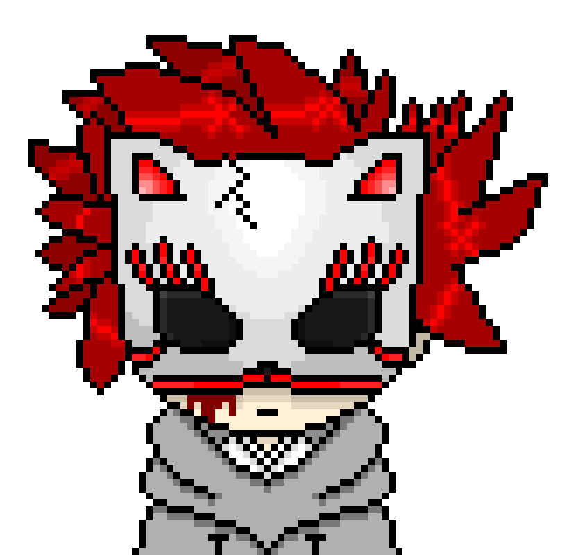 [5b2f3e] -blood drips from behind his mask-