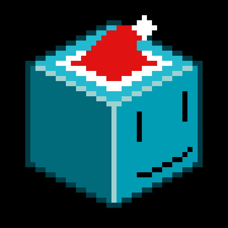 [6a74fe] Christmas Blue Cube