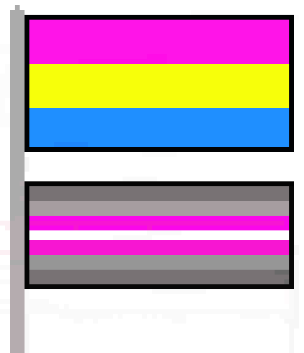 [9eeb72] Pansexual and demigirl flags