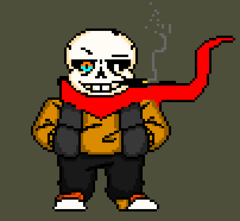 [9fff13] Swap Papyrus But Sans But on The Genocide route But From Out West But With UT Papyrus sweater.