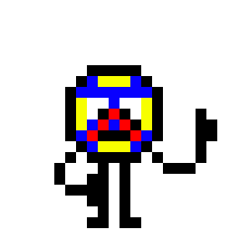 [9664c4] what is the time its quarter to nine time to make pixel art