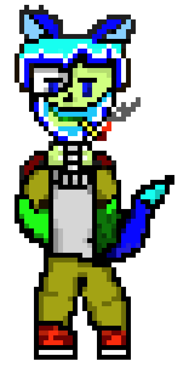 [04f305] why havnt i shot her with my fire yet -a blue fire ball passes by beans face but misses-           -teleports away-