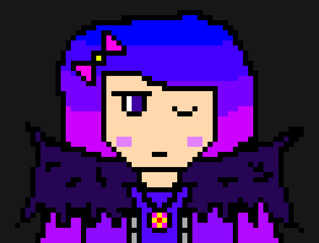 [d616b8] *her eye turn purple to check if it's a spirit or just a magic* (purple eye make her be able to see spirit)(and I'll add this ability in Pam wiki later because I forgot)