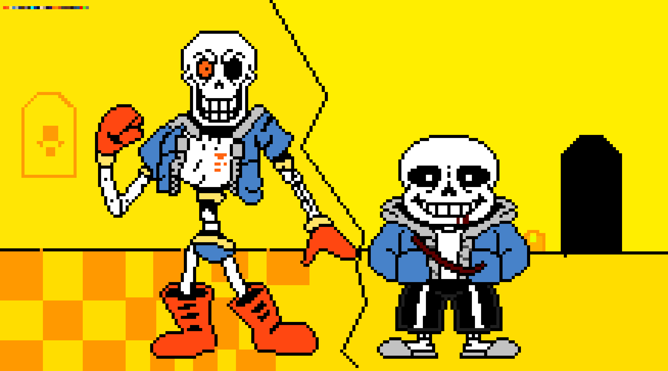 [17629e] Disbelief Papyrus Phase 3 Battle Sprite. (With Sans)
