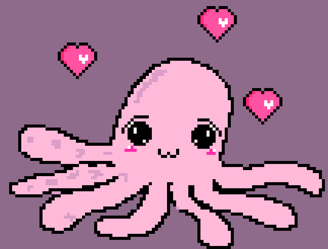 [cf16de] Kawaii pixel Octopus