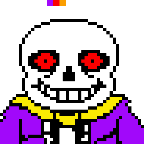 [ae85ef] Hey can u move cross sans to the left and make him miniature and put colors above it 