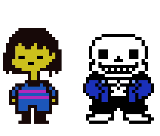 [9664c4] sans and frisk by mwatt