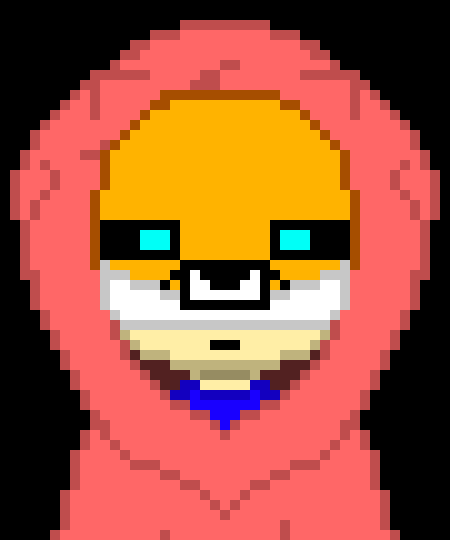 [5b2f3e] -looks around, mask emitting a cyan light-