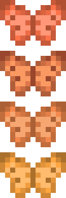 [9b9cad] Orange Butterfly Pixel Art