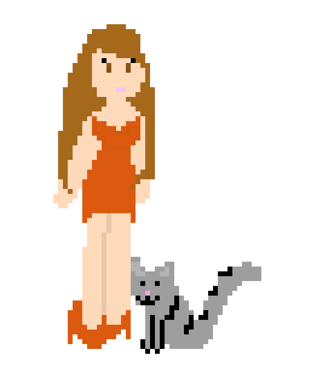 [9664c4] pretty kitty w/ beautiful lady