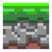 [41d2ca] Grassy Cobblestone Block