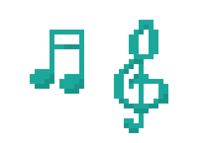 [9664c4] Teal Music Notes