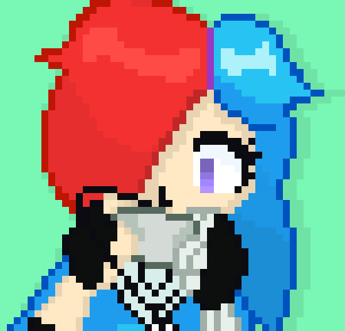 [583245] Yeah which really... If you've wondered why a lot of my hair covers my face..... You know why..... So uh- why not show me around where ya live at huh?...