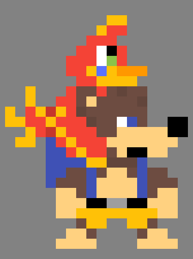 [212b1f] B: Fuck it, this is boring. -puts Kazooie's head back on- Perfect! K: I STILL FEEL PAIN.