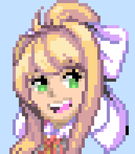 [11a9d7] -looks at demented beside her- Hey again! -Monika (Deteriorate)