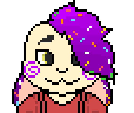 [390dcd] floofier hair and sprinkles instead of stars :3