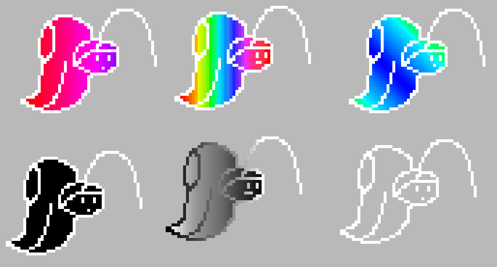 [f7c573] i was bored and made a bunch of color variations of myself last night