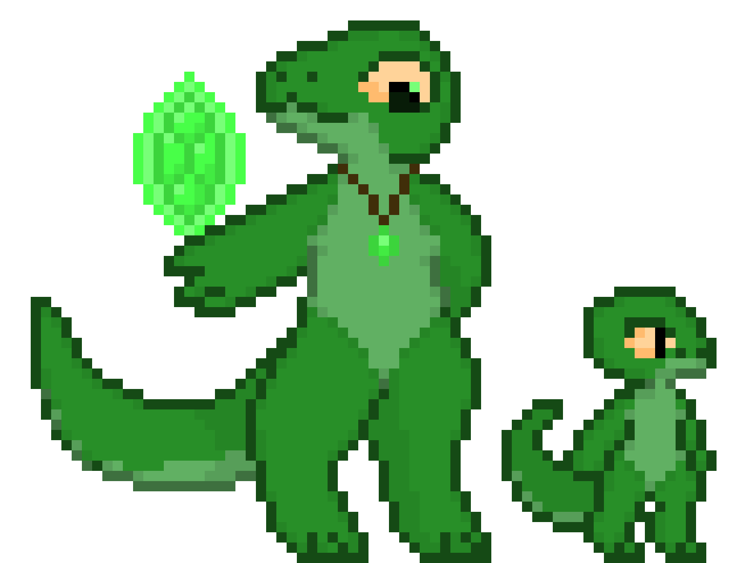 [379d08] [The larger lizard looks supprised, and the smaller one is still in front of lebby]