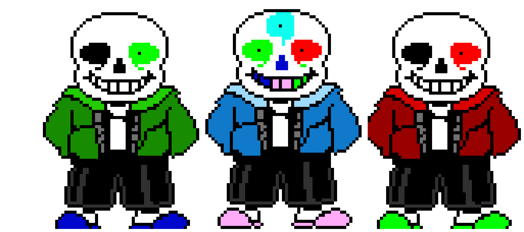 [7b4cc2] Green Sans, mixed Sans, Red Sans