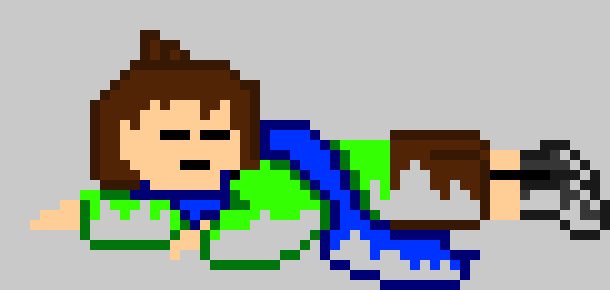 [2b9834] trips on rock  that was covered in snow and gets covered).....----swapCHARA/shadow