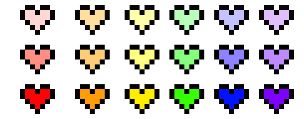 [9664c4] Fading Rainbow Hearts 