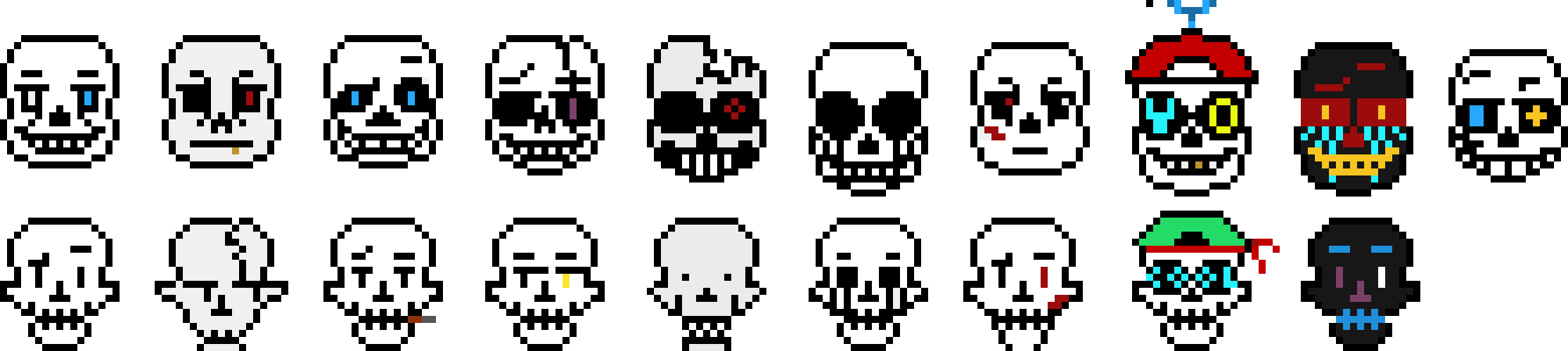[576d87] Sans & Papyrus Pixel Art.