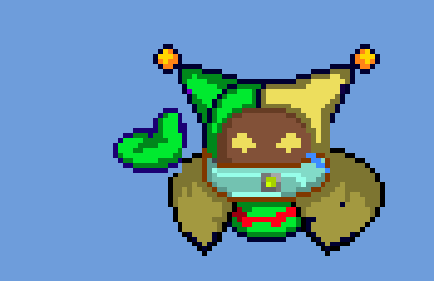 [ae7706] *notices his torch disapeared*HUH!?!?!?!?!??!*sees statue does the same but eats pumpkin pie*yum