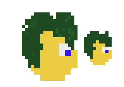 [c6994c] Pixel art number 1. Head
