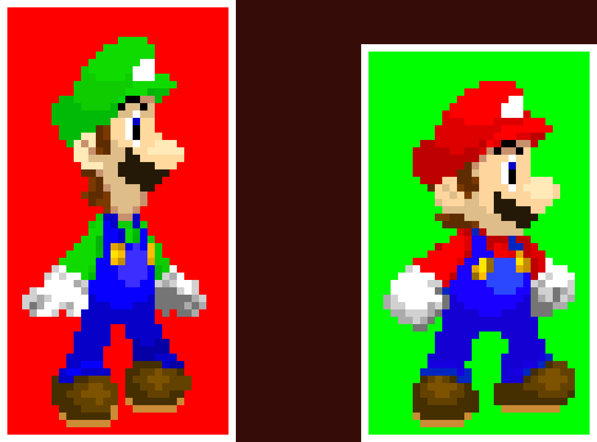 [6f8ae0] "Of course! Who could forget the originals?" [Luigi & Mario]