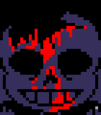 [7ce906] *(He'd be on the floor of KC's house, laying down.) -HorrorTale Sans