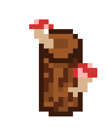 [5e2567] upright log w/ shrooms
