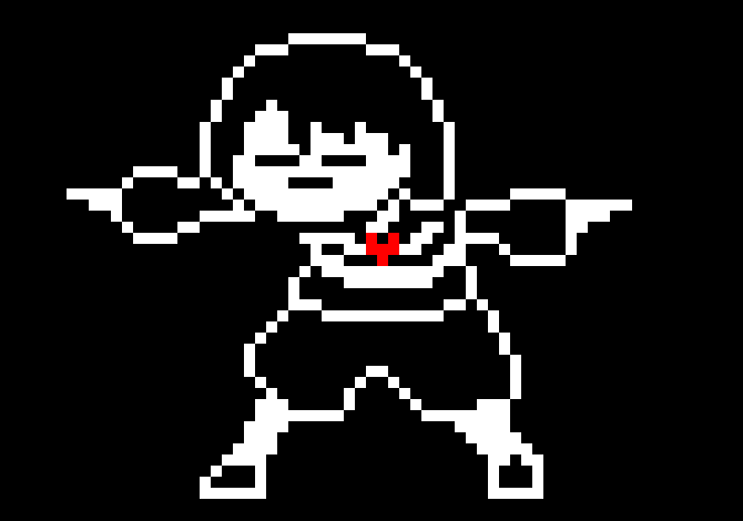 [2b9834] im back also it looks like  frisk is doing minecraft bird dance lol)---frisk/shadow