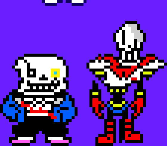 [b3f0e6] Springrat-Hey what do you two think of glitch Sans and Paps?