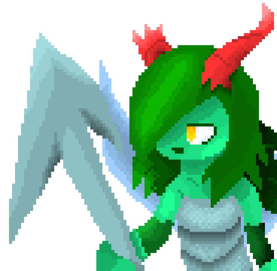 [a2471d] *she holds up her spear, having speared some fish. she then swims up to the shore to eat her food.*