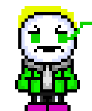 [450a4c] DILLONTALE SANS: eye color for normal:black, eye for bad time:green 