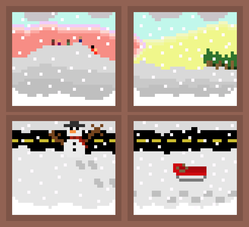 [f628ff] Snowy Window Scene