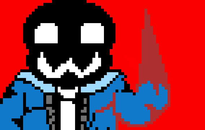 [619e86] SansVirus.exe avoids then hits glitch then sends them to the sky with magic then slams them through 2 buildings -