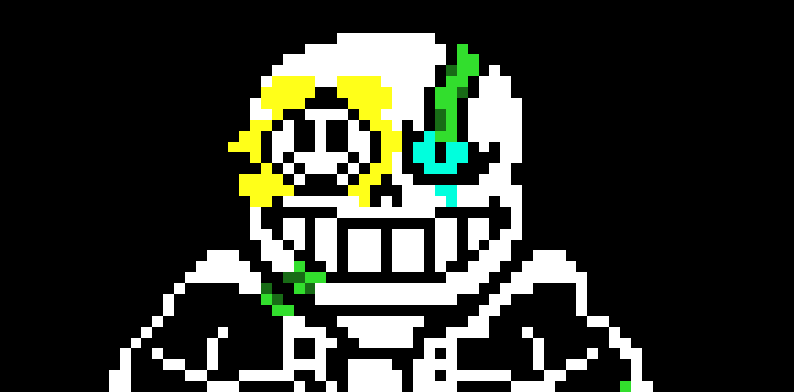 [4fbda4] uses a flowey possessed g blaster on insane sans) take that hahahahahahaha...(sans) i don't want t-to do this stop-Evan