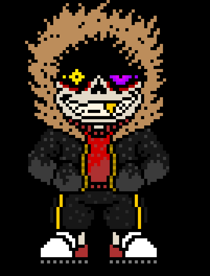 [11a9d7] what is this guy? rainbow dustfell sans? his jacket keeps changes so aswell as his shirt.