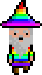 [bb0007] Pixel Wizard Rainbow Jumping AniF1